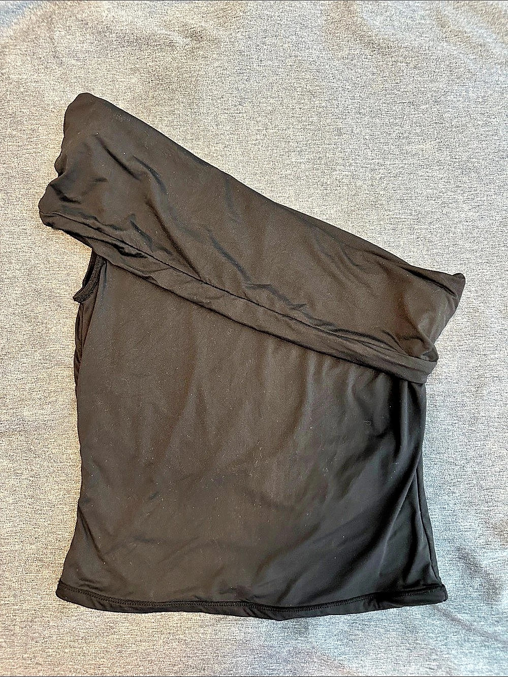 QINSEN Women's One Shoulder Sleeveless Shirt Black XS